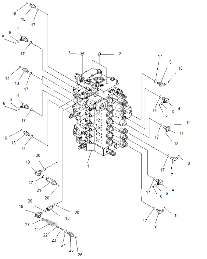 PC3007 Excavator Hydraulic Control Valve 7234726105