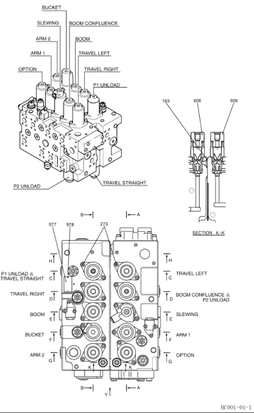 KMX15YD Control Valve Assy for SK3508 Excavator
