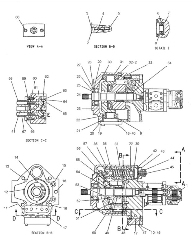 Excavator A10VD43 307 hydraulic gear pump 1119971 main pump