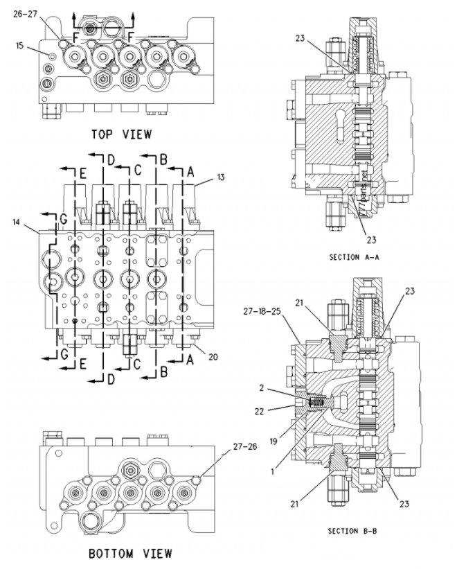 OEM E330C 1573200 Excavator Control Valve