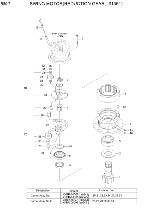 Excavator R80-7A R80-7 Swing Reduction R80-7 Slewing Gearbox 31N1-10140 ...
