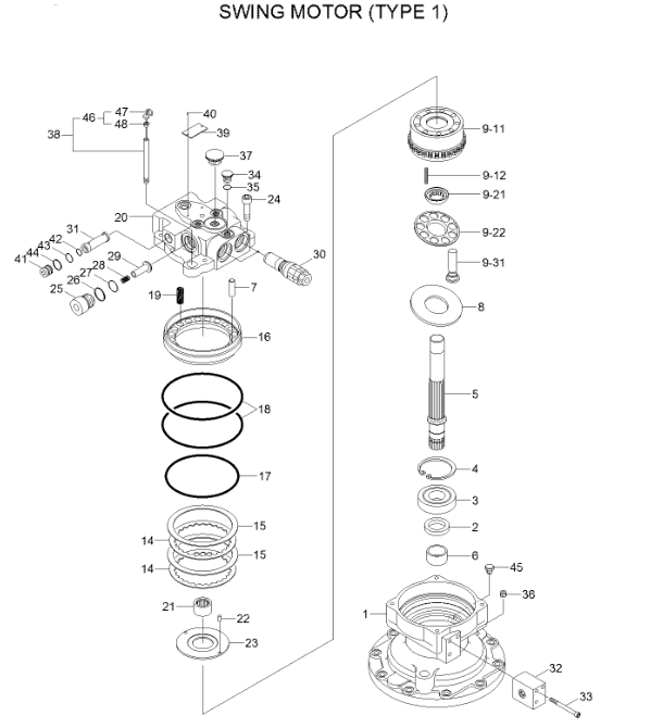 Excavator R150-9 Swing Reduction R150 Slewing Gearbox 31Q4-11131 ...