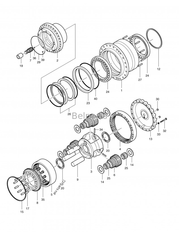 DX255LC Excavator Travelling Motors K1011413A Travel Motor Hydraulic For Doosan