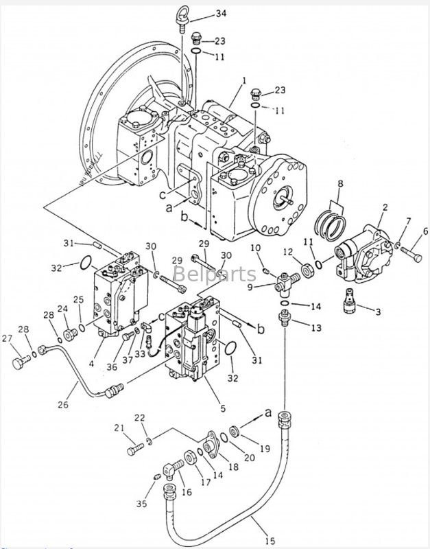 Pc220 Pc 220-3 Belparts Excavator Main Pump Pc220 5 Pc220-5 Pc220-7 708-25-01054 Hydraulic Pump For Komatsu