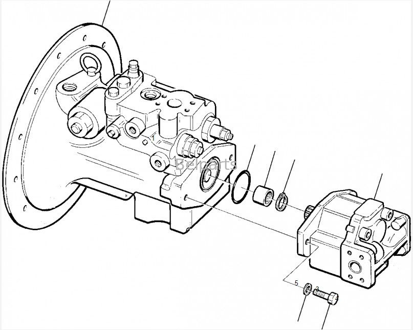 Belparts Excavator  Pc78-6 Pc78us Pc78 Pc75r-2 Main Pump 708-3T-00140 708-1W-00310 Hydraulic Pump For Komatsu