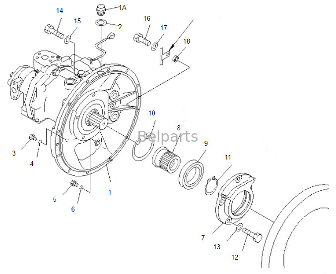 Belparts Excavator Pc100-6 Pc120-6 Pc120-2 Pc100 Main Pump 708-1L-00070 Hydraulic Pump For Komatsu
