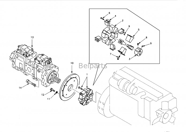 Belparts Excavator Ec240 Ec460 Ec360 Main Pump Hydraulic Pump For  SA 1142-00531