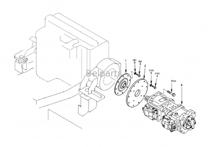 Belparts Excavator  360 Ec360 Ec210blc Ec460 Excavator Hydraulic Main Pump Assy SA 7220-00700