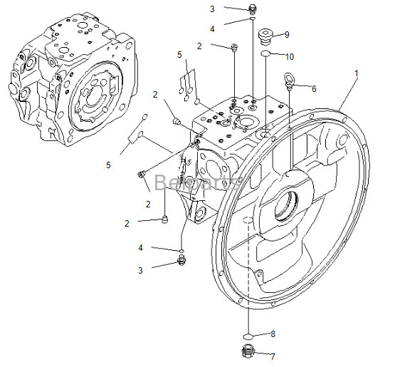 Belparts Excavator Main Pump Pc400-7 Hydraulic Pump 708-2H-00026 For Komatsu