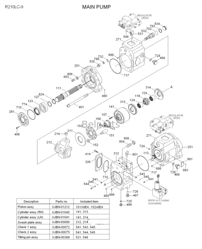 Excavator Main Pump R210LC-9 R220LC-9 R235LC-9 Hydraulic Pump 31Q6-10010