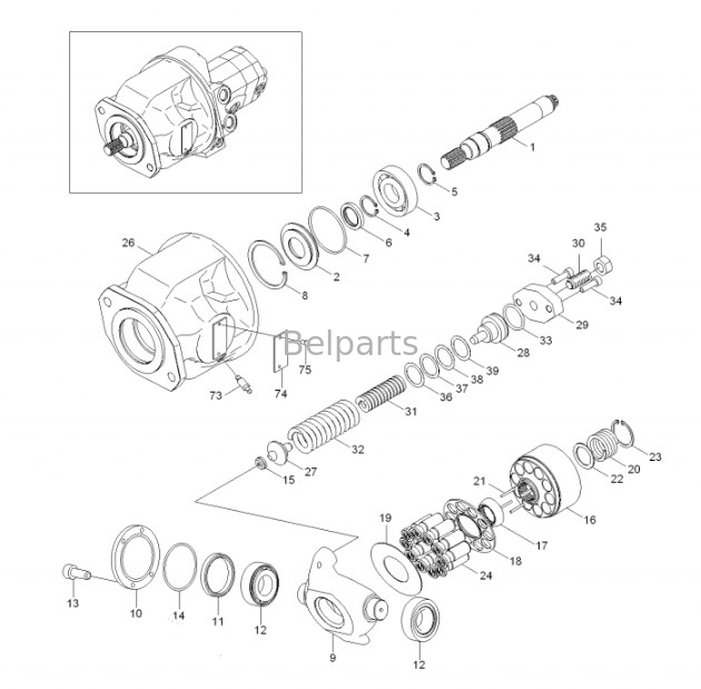 Excavator Main Pump R55-7 R60 Hydraulic Pump 31M8-10020 31M8-10021 For Hyundai