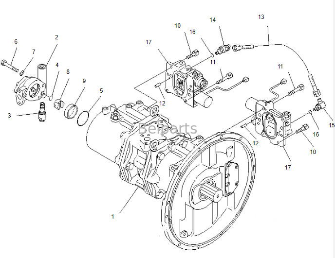 Belparts Excavator Main Pump PC300-6 Hydraulic Main Pump 708-2H-00110 708-2H-00181 708-2H-00131 For Komatsu