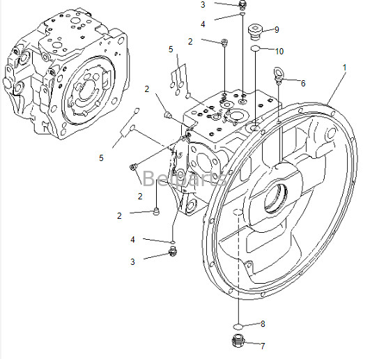 Belparts Excavator Main Pump PC400-7 Hydraulic Main Pump 708-2H-00026 708-2H-00022 708-2H-00460 For Komatsu