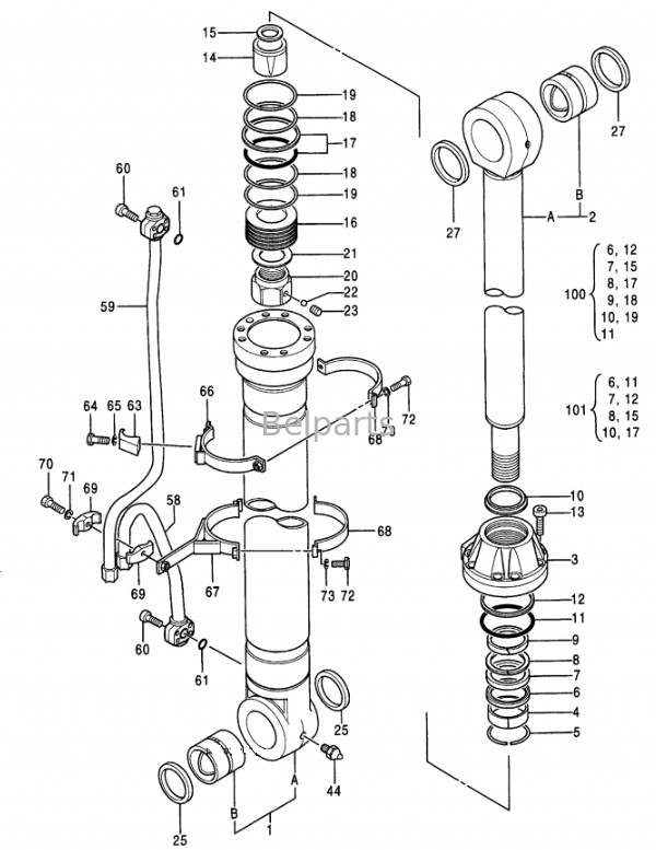 Excavator EX400-3 EX400LC-3 EX450H-3C EX400-5 EX400LC-5 EX450LC-5 Boom Arm Bucket Cylinder Assy For Hitachi 4310241