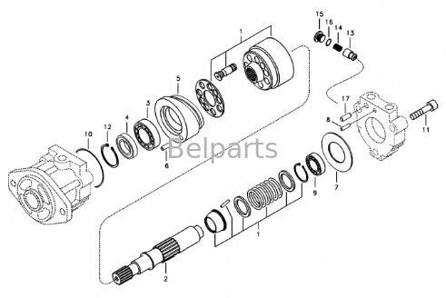 EC330C L EC380D EC340D L Belparts Excavator Parts EC360C L EC480D EC460C ECR145D L   Piston Fan Motor VOE 14533496
