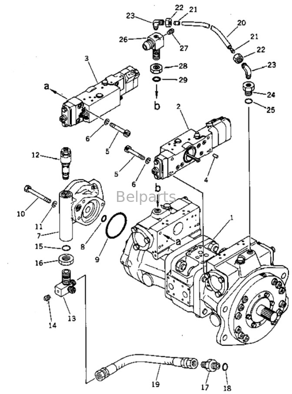 Belparts Excavator Main Pump PC75UU-1 PC75UU-2 Hydraulic Pump 708-21-02023 708-21-02022 708-21-02021 21W-60-22111