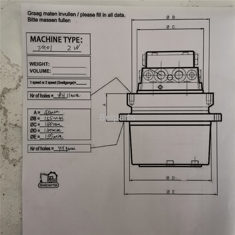 Hitachi ZX18 IHI 10F2 CX18 Kubota15 SK1.5 Excavator Hydraulic Motor For TM01 Final Drive