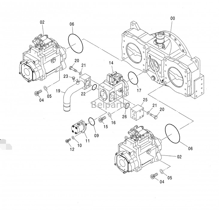 Hitachi Excavator ZX850-3 ZX650-3 4635645 Hydraulic Pump Assy For K3V280