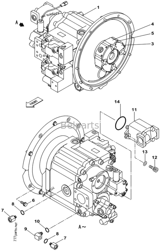 Belparts CX210B KRJ17131 excavator main pump KRJ6199 K3V112DP-XDPR-9Y00 for Mining Sites