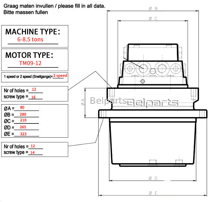 Belparts excavator DH290LC-V slewing reduction 2101-1025G 2101-1025E 2101-1025H Doosan excavator slewing gearbox