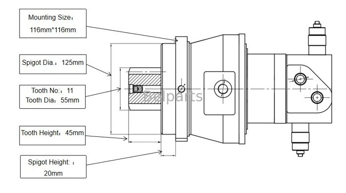 Swing Motor For ZX16-3 ZX17U-2 ZX17UNA-2 ZX18-3 Hitachi  Excavator Spare Parts 4654366 Rotary Device