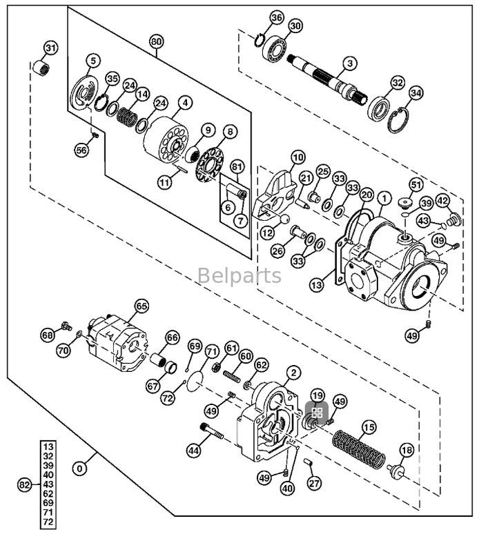 John Dere 35D Main Hydraulic Pump 4699382 Original PVD-1B-32CP Fit Mini Excavator Parts Belparts