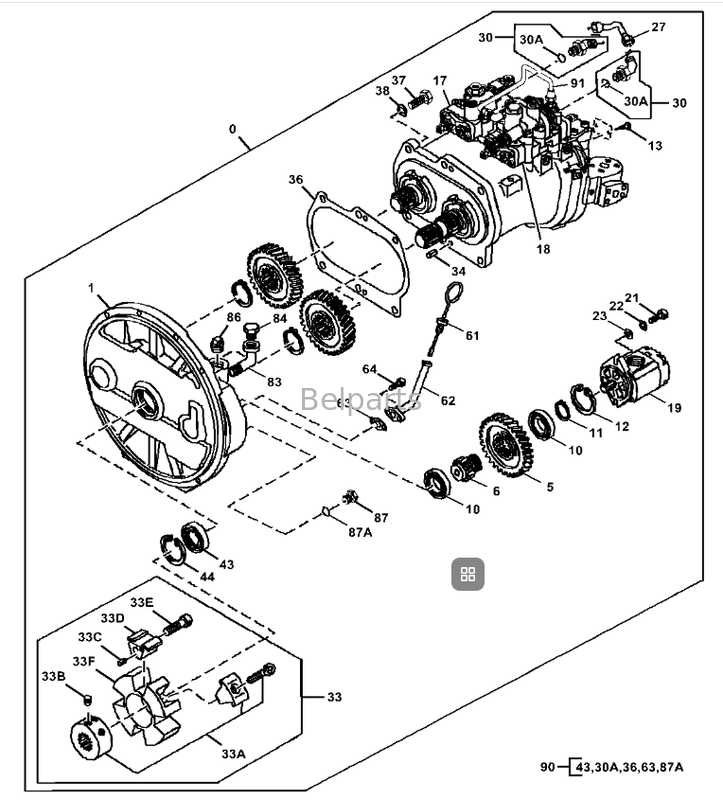 John Dere 200DLC 200D LC Main Hydraulic Pump 9262320 PG200134 Fit Excavator Parts Belparts