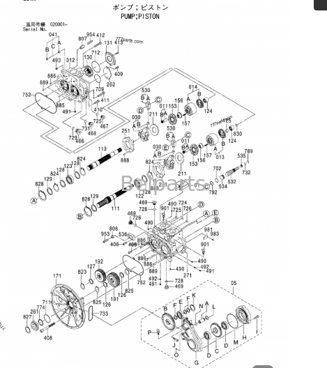 John Deere 450D LC Main Hydraulic Pump 4633472 PG200028 Fit 450DLC Excavator Parts BELPARTS