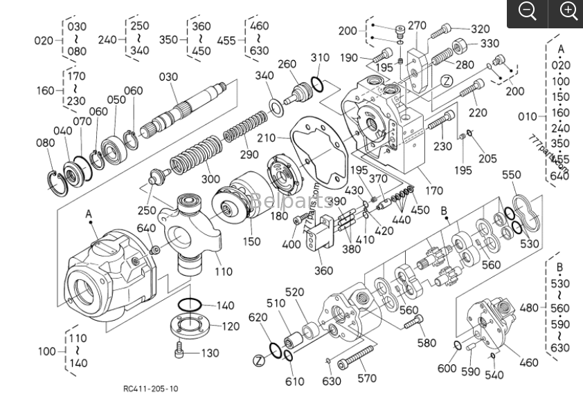 Kubota U30 U35 U35S-2 Hydraulic Pump For Mini Excavator Parts RC511-76372 RC511-61115 RC511-61112 OEM Rexroth 
AP2D18LV1RS7-920-2 AP2D18