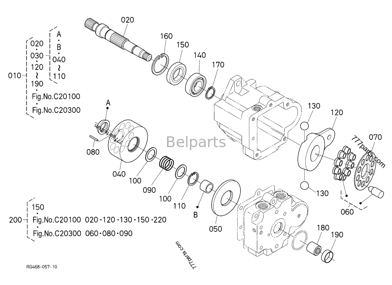 Kubota KX030-4 Main Hydraulic Pump RG468-61110 OEM Nachi for Mini Excavator Repair Replacement parts