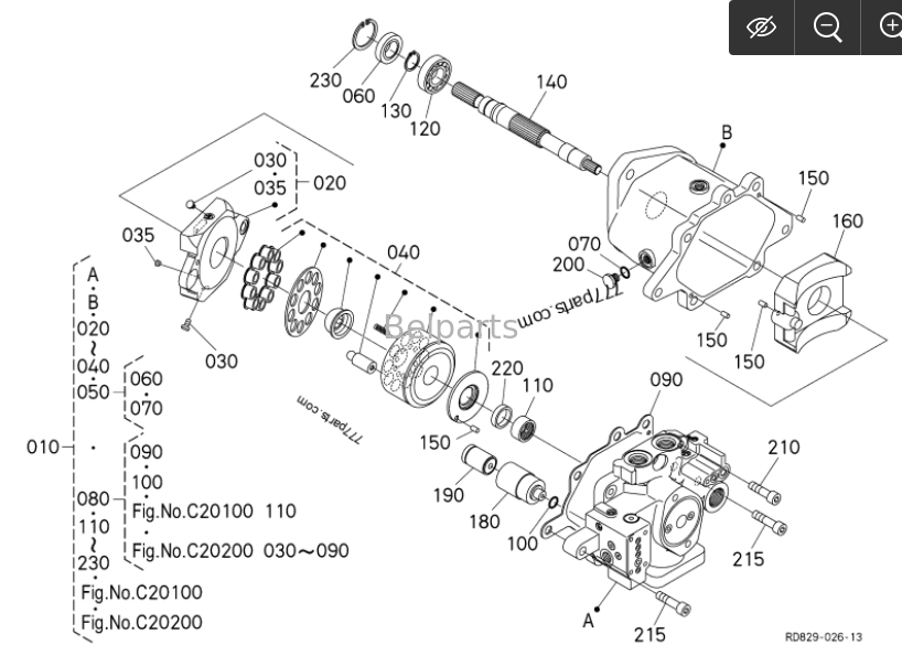 Kubota KX080-4 Main Hydraulic Pump PSVL-42CG-20 B0610-42013 B0610-42017 OEM RD829-61112 RD829-61113 RD829-61115 RD829-61110 for Mini Excavator parts