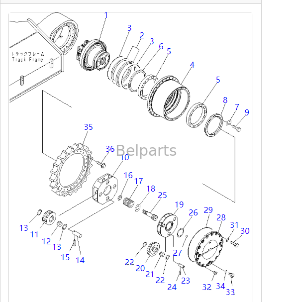 208-27-00411 208-27-00421 Final Drive for KOMATSU PC390LC-10 PC400-7 PC400LC-7 PC450-7 PC450LC-7 PC450-8 PC450LC-8 Excavator Travel Track Motor with Reduction