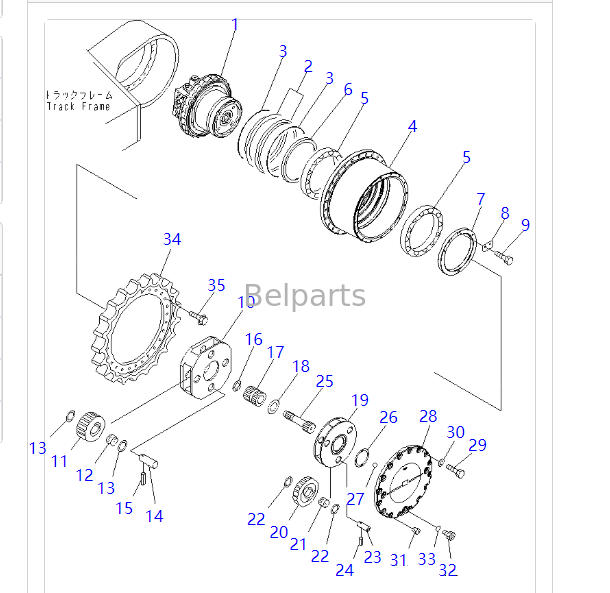 208-27-00311 208-27-00312 Final Drive for KOMATSU PC400-7 PC400-8 PC450-7 PC450-8 LC Excavator Travel Track Motor with Reducer