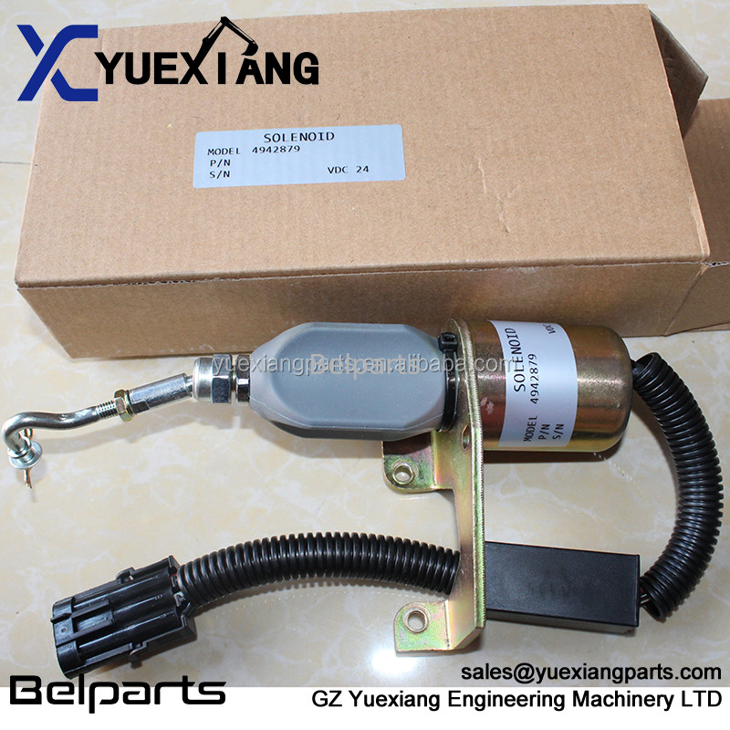 Excavator Spare Parts 4942879 Flamout Switch SD008A2 Electric Stop Solenoid For Digger