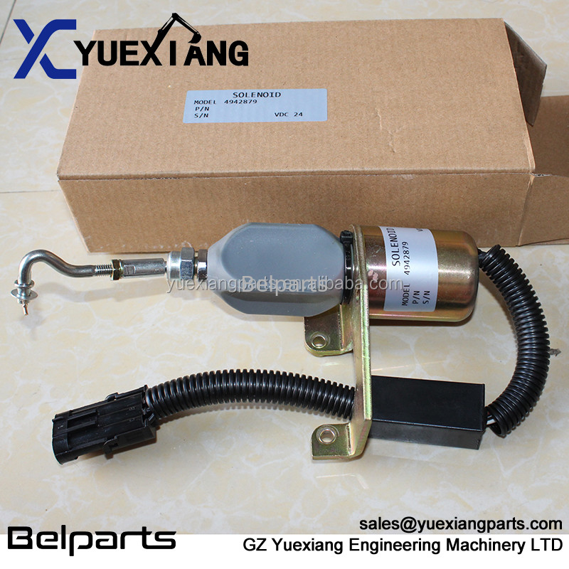 Excavator Spare Parts 4942879 Flamout Switch SD008A2 Electric Stop Solenoid For Digger