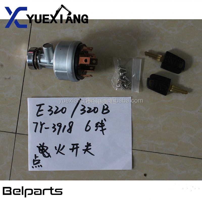Belparts Excavator 307 308C 312 320 320C Electric 6 Lines Switch Group Heat Start E320B E320C 7Y-3918 Ignition Starter