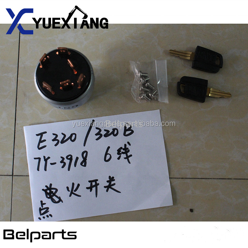 Belparts Excavator 307 308C 312 320 320C Electric 6 Lines Switch Group Heat Start E320B E320C 7Y-3918 Ignition Starter