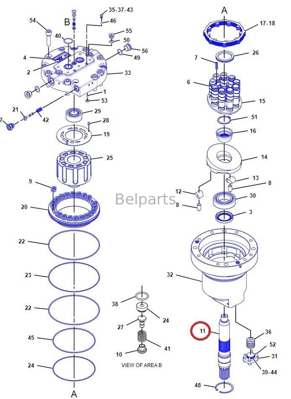 Machinery Engine Parts E330D E336D Excavator Swing Motor Shaft 167-3855 For 