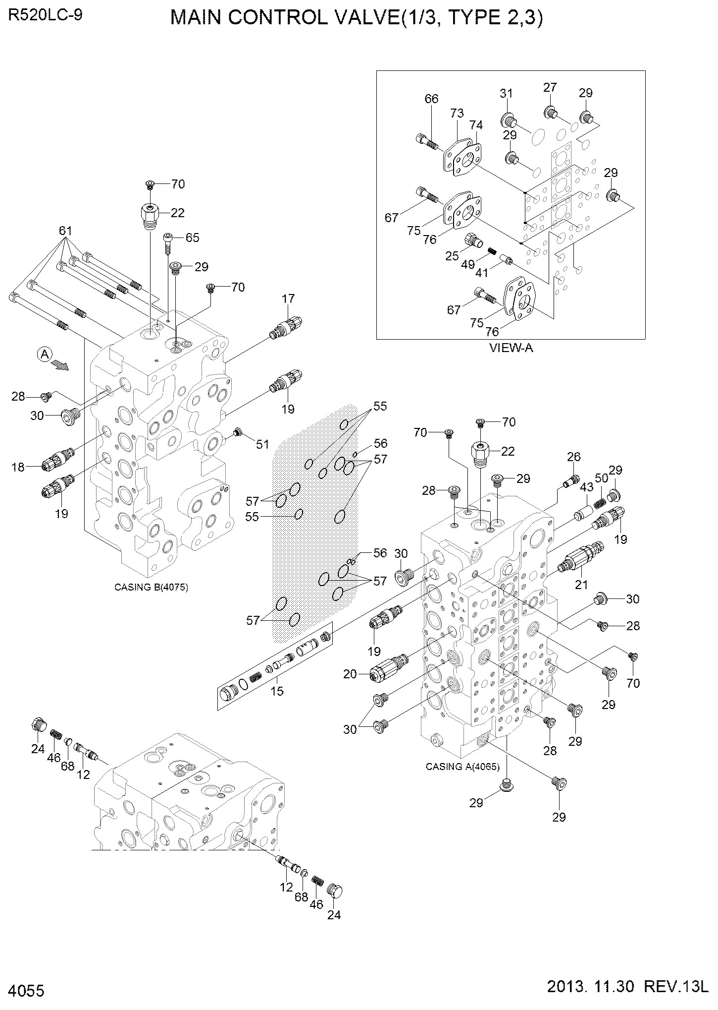 R5209 Excavator Hydraulic Control Valve For Hyundai 31QB17100 Main