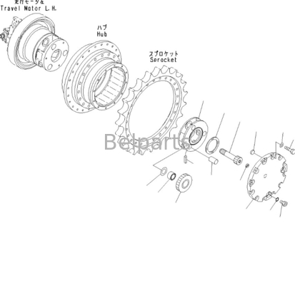 Belparts final drive D31EX-22 D37PX-22 D39EX-22 Excavator Travel Motor 706-8F-01110 11Y-27-30301 For Komatsu